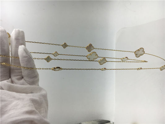 Chất lượng Vòng cổ dài Van Cleef và Arpels có hình hoa 16 họa tiết Vòng cổ bằng vàng trắng nhà máy