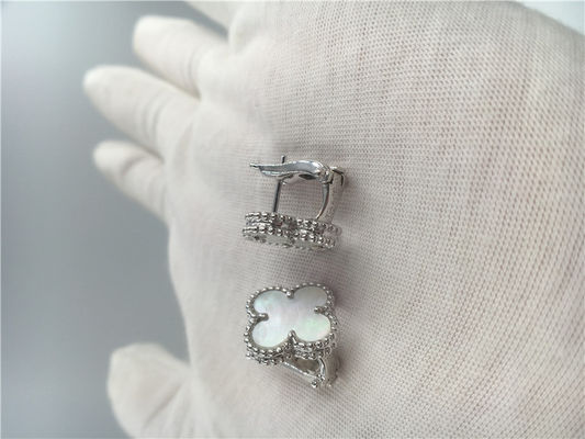 Chất lượng Bông tai Stud hoa nhỏ Trang sức vàng 18K với ngọc trai trắng nhà máy