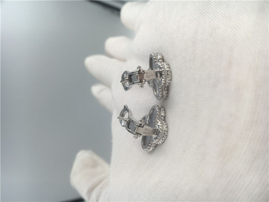 Chất lượng Bông tai Stud hoa nhỏ Trang sức vàng 18K với ngọc trai trắng nhà máy