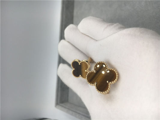 Chất lượng Hoa tai Van Cleef Arpels Vintage Alhambra vàng 18k với bois d’amourette nhà máy