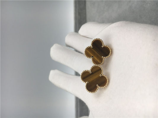 Chất lượng Hoa tai Van Cleef Arpels Vintage Alhambra vàng 18k với bois d’amourette nhà máy