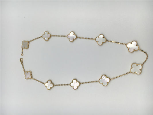 Chất lượng Vòng cổ White Mother Of Pearl Van Cleef Arpels Alhambra Vàng vàng 18k nhà máy