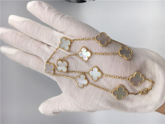 Chất lượng Vòng cổ White Mother Of Pearl Van Cleef Arpels Alhambra Vàng vàng 18k nhà máy