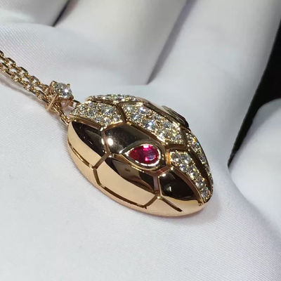 Chất lượng Trang sức sang trọng bằng vàng hồng 18K Serpenti vòng cổ CL857662 với kim cương rubellite / Demi Pavé nhà máy
