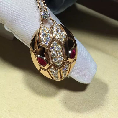 Chất lượng Trang sức sang trọng bằng vàng hồng 18K Serpenti vòng cổ CL857662 với kim cương rubellite / Demi Pavé nhà máy