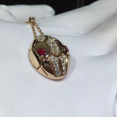 Chất lượng Trang sức sang trọng bằng vàng hồng 18K Serpenti vòng cổ CL857662 với kim cương rubellite / Demi Pavé nhà máy