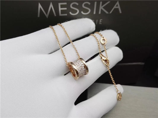 Chất lượng Đồ trang sức sang trọng bằng vàng 18k vàng B Zero1 Vòng cổ đính kim cương nhỏ 100% thủ công nhà máy