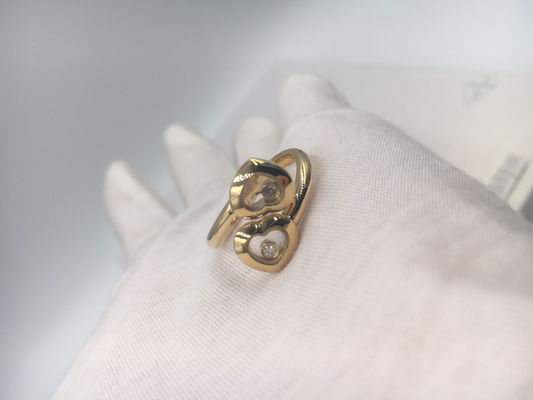 Chất lượng Đính hôn cổ điển Chopard Happy Curves Ring Vàng vàng 18k đính kim cương nhà máy