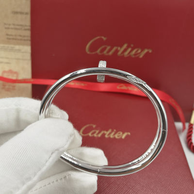 Chất lượng Đồ trang sức tùy chỉnh cao cấp bằng vàng trắng 18k Juste Un Clou Bracelet với kim cương nhà máy