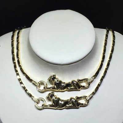 Vàng 18k vàng cao cấp trang sức tùy chỉnh trang sức Panther Vòng cổ với kim cương / sơn mài