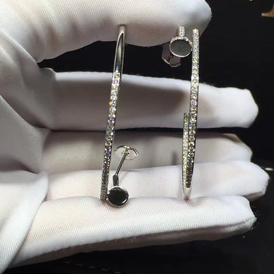 Chất lượng Không có đá quý Juste Un Clou Hoa tai hình móng tay Vàng trắng 18K đính kim cương nhà máy