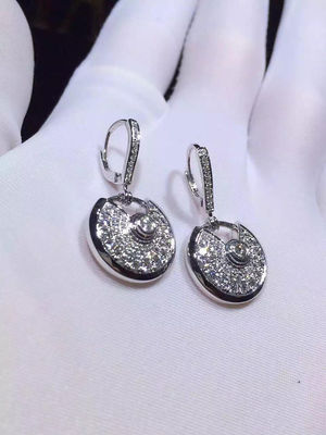 Chất lượng N8515029 Bông tai kim cương Vàng trắng 18K dành cho các bạn nữ trẻ trung nhà máy