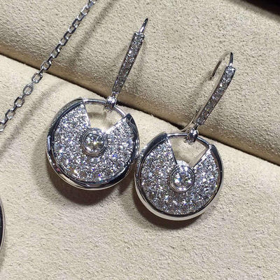 Chất lượng N8515029 Bông tai kim cương Vàng trắng 18K dành cho các bạn nữ trẻ trung nhà máy