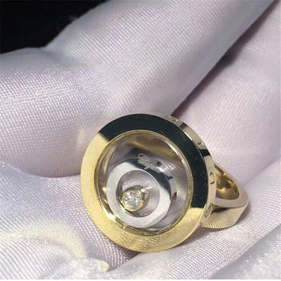 Chất lượng Nhẫn thần hạnh phúc Chopard bằng vàng 18k, hình trái tim Nhẫn kim cương 0,1 Carat tự nhiên nhà máy