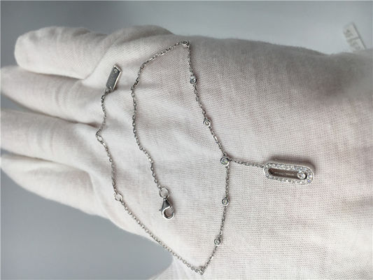 Chất lượng Vòng đeo mắt cá chân bằng vàng trắng 18K thanh lịch Thiết kế đơn giản với một viên kim cương chuyển động nhà máy