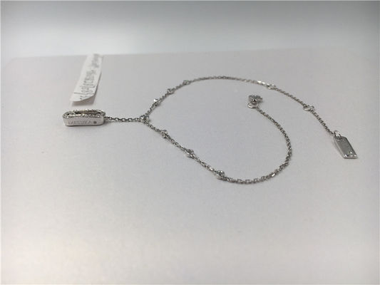 Chất lượng Vòng đeo mắt cá chân bằng vàng trắng 18K thanh lịch Thiết kế đơn giản với một viên kim cương chuyển động nhà máy
