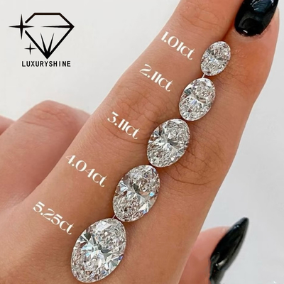 Kim cương VVS nuôi cấy trong phòng thí nghiệm màu D-F Trắng Oval Cắt xuất sắc 0.1-10CT có Giấy chứng nhận IGI 3EX Cắt
