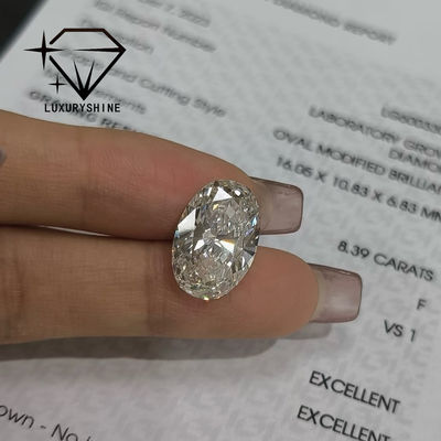 Chất lượng LuxuryShine tuyệt vời cắt phòng thí nghiệm trưởng thành kim cương D-F Màu trắng hình bầu dục 0.1-10CT VS1 với chứng chỉ IGI 3EX cắt đá nhà máy