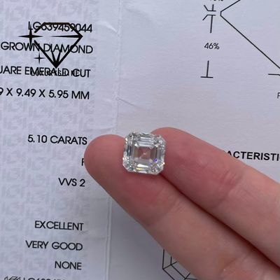 Chất lượng Kim cương nhân tạo hình Asscher LuxuryShine VVS-VS 0.1-10CT, màu D-F, có giấy chứng nhận IGI, cắt 3EX nhà máy