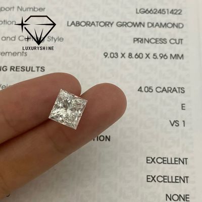 Chất lượng LuxuryShine Princess Cut Lab Diamond trưởng thành D-F Màu VVS-VS Với Giấy chứng nhận IGI nhà máy