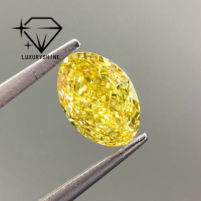 Chất lượng LuxuryShine VVS-VS Fancy Yellow/Light Yellow/Fancy Intense/Vivid Yellow Rượu vang phát triển kim cương 1CT 2CT 3CT 4CT 5CT hình bầu dục tuyệt vời cắt với chứng chỉ và trang sức tùy chỉnh nhà máy