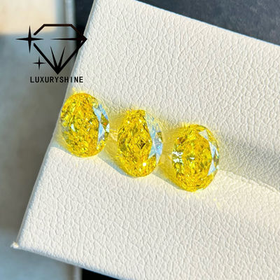 Chất lượng LuxuryShine VVS-VS Fancy Yellow/Light Yellow/Fancy Intense/Vivid Yellow Rượu vang phát triển kim cương 1CT 2CT 3CT 4CT 5CT hình bầu dục tuyệt vời cắt với chứng chỉ và trang sức tùy chỉnh nhà máy