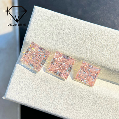 Kim Cương Nuôi Phòng Thí Nghiệm Màu Hồng Lộng Lẫy Hình Công Chúa 1-10CT﻿ VVS-VS Kim Cương Rời Trang Sức Tùy Chỉnh với Giấy Chứng Nhận IGI