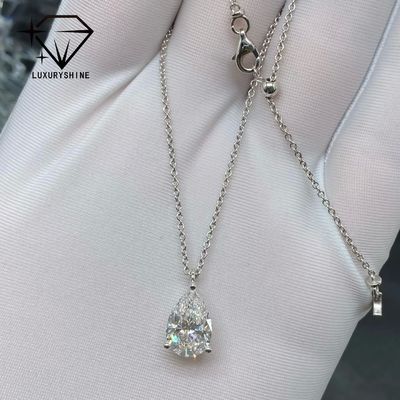 Chất lượng Vòng cổ kim cương hình quả lê nuôi cấy trong phòng thí nghiệm Vàng 18K Độ trong VVS-VS nhà máy