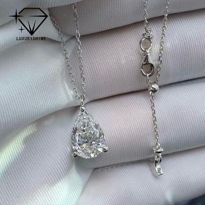 Chất lượng Vòng cổ kim cương hình quả lê nuôi cấy trong phòng thí nghiệm Vàng 18K Độ trong VVS-VS nhà máy