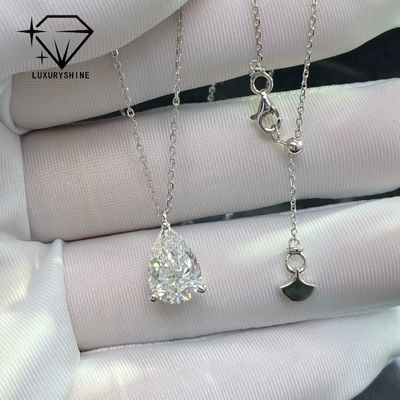 Chất lượng Vòng cổ kim cương hình quả lê nuôi cấy trong phòng thí nghiệm Vàng 18K Độ trong VVS-VS nhà máy