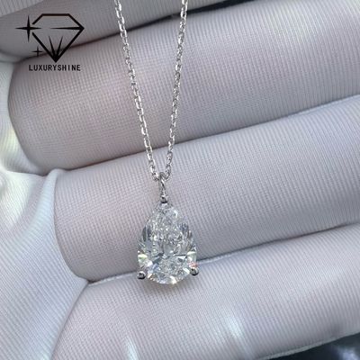 Chất lượng Vòng cổ kim cương hình quả lê nuôi cấy trong phòng thí nghiệm Vàng 18K Độ trong VVS-VS nhà máy