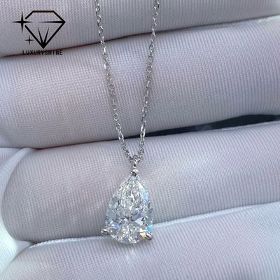 Chất lượng Vòng cổ kim cương hình quả lê nuôi cấy trong phòng thí nghiệm Vàng 18K Độ trong VVS-VS nhà máy