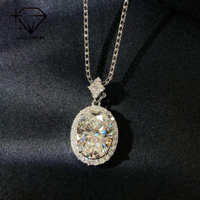 Chất lượng 18K vàng hình bầu dục phòng thí nghiệm trưởng thành kim cương dây chuyền VVS1-VS1 0.3-3.0ct nhà máy