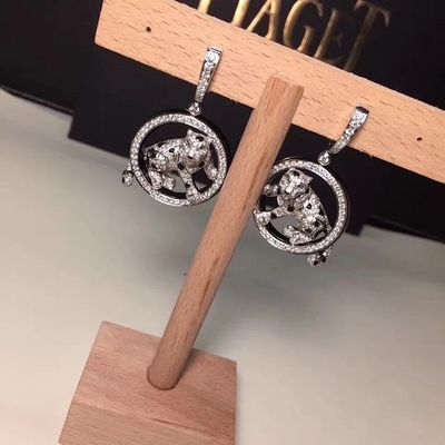 Chất lượng Kim cương Bông tai vàng 18K Trang sức PanthèRe De Vàng trắng Ngọc lục bảo Ngọc Onyx nhà máy