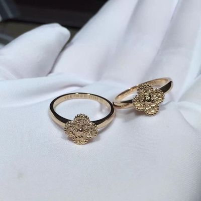 Chất lượng VCARO8DE00 Van Cleef And Arpels Jewelry Sweet Alhambra Ring Rose / 18k Gold nhà máy