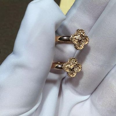 Chất lượng VCARO8DE00 Van Cleef And Arpels Jewelry Sweet Alhambra Ring Rose / 18k Gold nhà máy