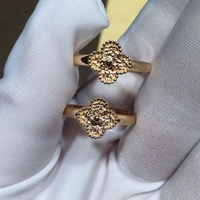 Chất lượng VCARO8DE00 Van Cleef And Arpels Jewelry Sweet Alhambra Ring Rose / 18k Gold nhà máy