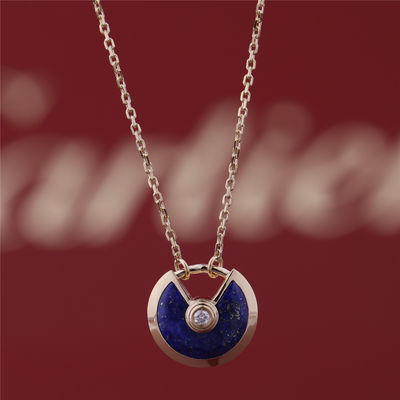 Chất lượng Xs Mẫu Vòng Cổ Amulette De Màu Vàng Vàng Với Viên Kim Cương Lapis Lazuli nhà máy