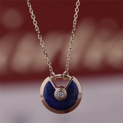 Chất lượng Xs Mẫu Vòng Cổ Amulette De Màu Vàng Vàng Với Viên Kim Cương Lapis Lazuli nhà máy
