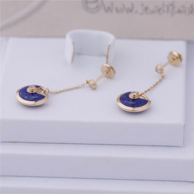 Chất lượng Xs Mẫu Bông tai vàng Amulette De Cartier màu vàng Lapis Lazuli nhà máy