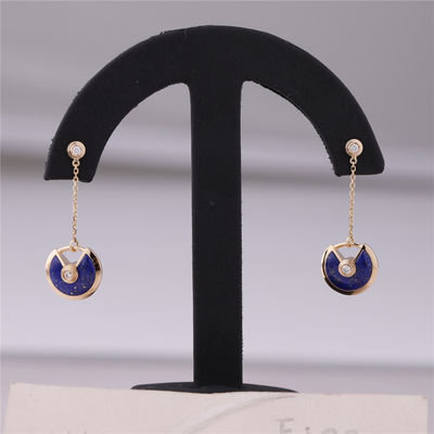 Chất lượng Xs Mẫu Bông tai vàng Amulette De Cartier màu vàng Lapis Lazuli nhà máy