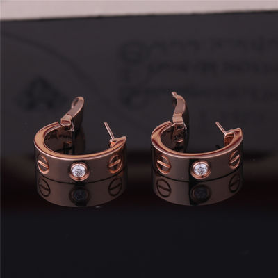 Chất lượng B8022900 Trang sức vàng 18K Bông tai vàng tình yêu có đính kim cương nhà máy