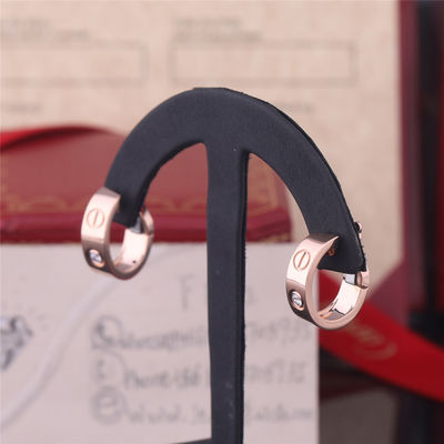 Chất lượng B8022900 Trang sức vàng 18K Bông tai vàng tình yêu có đính kim cương nhà máy