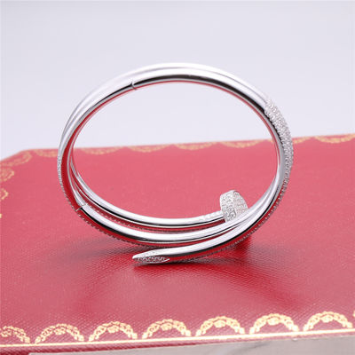 Chất lượng Trang sức Juste Un Clou Bracelet bằng vàng trắng 18k với kim cương lát toàn bộ nhà máy