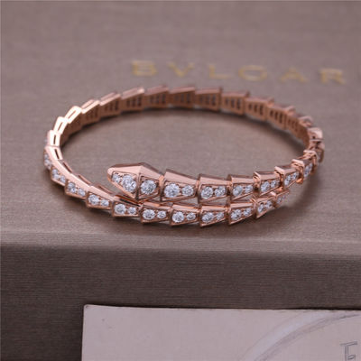 Chất lượng Luxury Closet Rose Gold Bracelet Serpenti Viper một cuộn đầy đủ kim cương Snake Bangle 353792 nhà máy