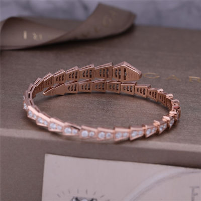 Chất lượng Luxury Closet Rose Gold Bracelet Serpenti Viper một cuộn đầy đủ kim cương Snake Bangle 353792 nhà máy