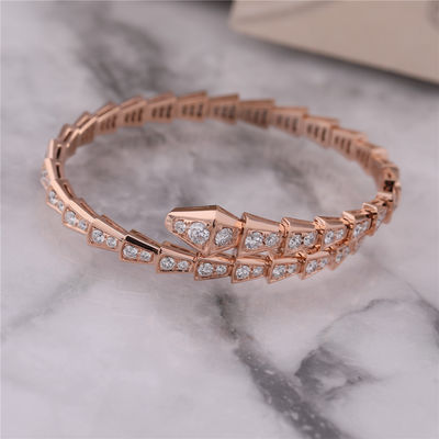 Chất lượng Luxury Closet Rose Gold Bracelet Serpenti Viper một cuộn đầy đủ kim cương Snake Bangle 353792 nhà máy