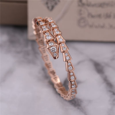 Chất lượng Luxury Closet Rose Gold Bracelet Serpenti Viper một cuộn đầy đủ kim cương Snake Bangle 353792 nhà máy