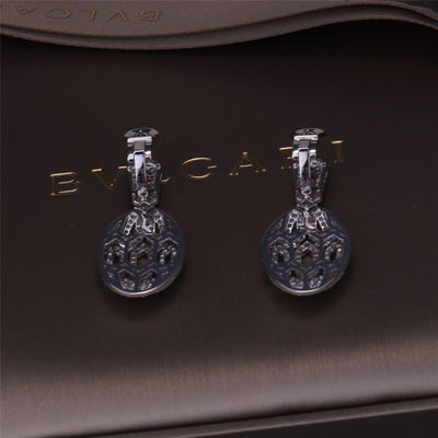 Chất lượng Bông tai Serpenti hiệu Serpenti bằng vàng sang trọng được đặt bằng vàng trắng 18K với mắt ngọc lục bảo và đính kim cương pavé Đầu rắn nhà máy