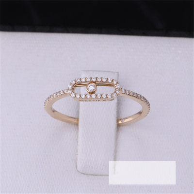 Chất lượng Luxury Jewelry Elegant Engagement Nhẫn cưới Kim cương Move Uno Pavee Ring bằng vàng hồng 18K nhà máy